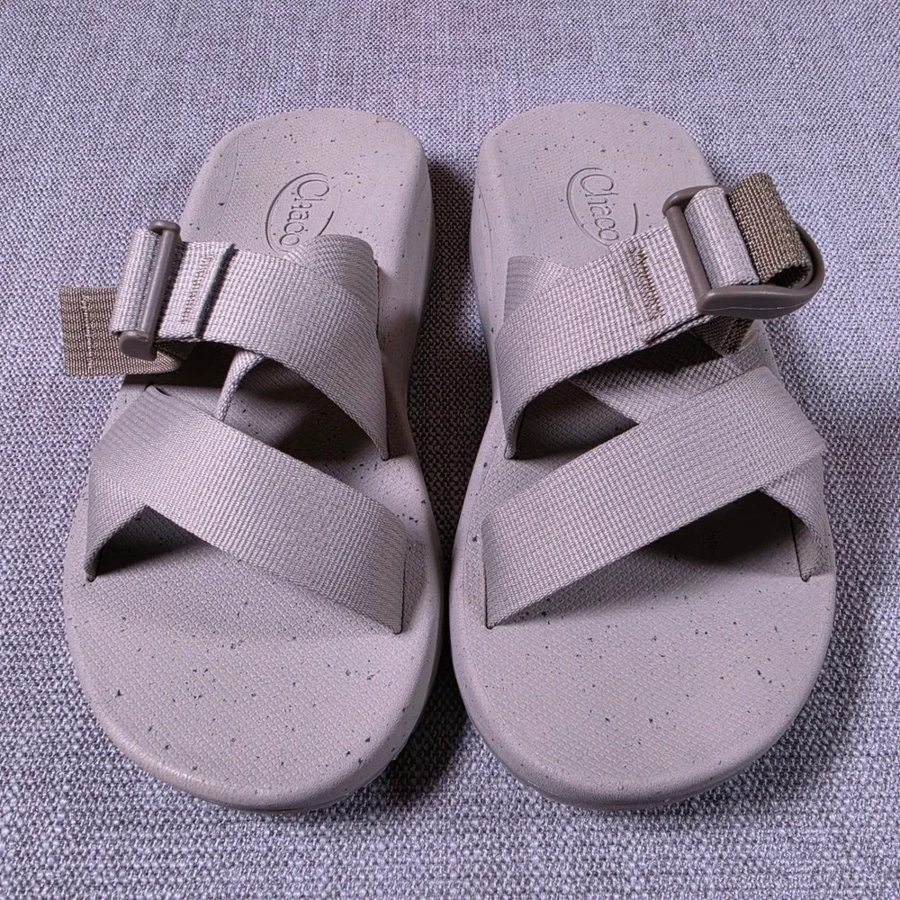 Chaco Chillos Slide Mens 8 Gray Adjustable Strap Lightweight Sandals